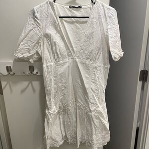 Zara Ivory Lace Trim Dress